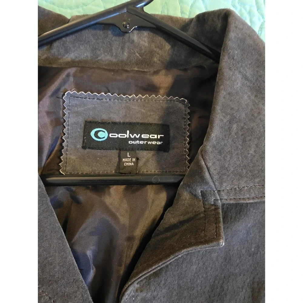 Coolwear Outerwear Women's Size Large Brown Suede Lined Long Fitted Jacket‎ Y2K